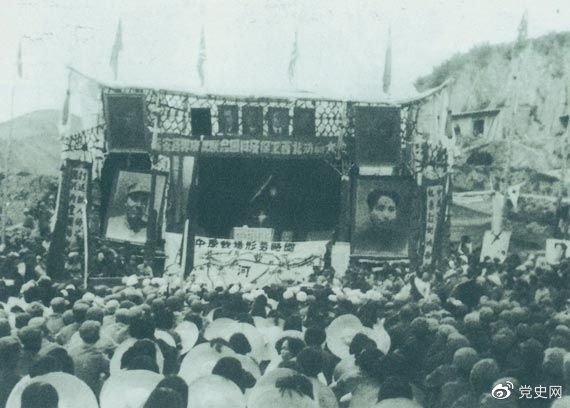 1947年3月8日，延安各界舉行保衛邊區、保衛延安動(dòng)員大會(huì )。